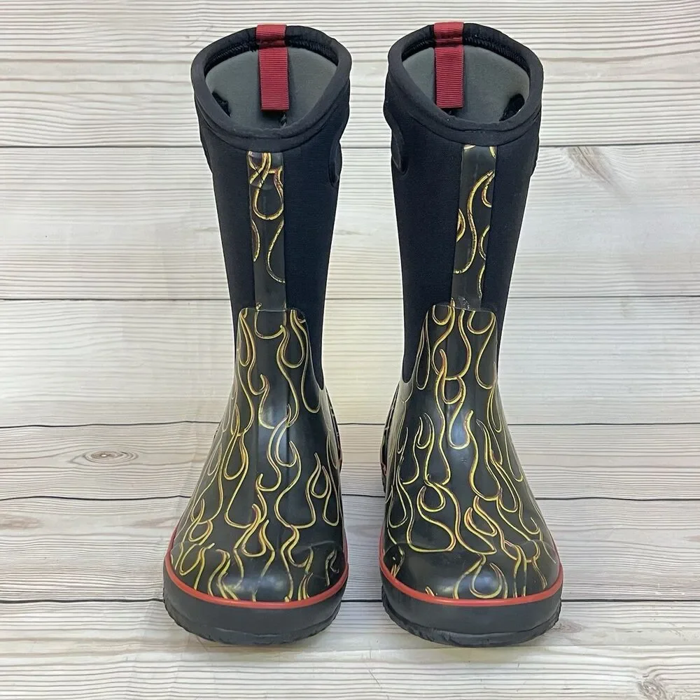 Bogs Boots Classic Flame Waterproof Kids Sz 3 Youth Boys Winter Rain Snow -30° F